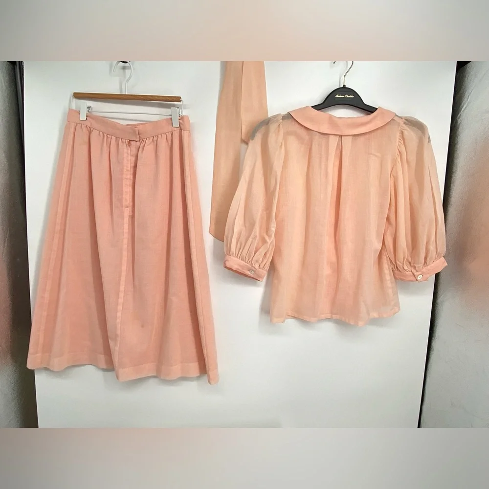 Blair Woolverton Vintage‎ 2 piece skirt and shirt Pastel Cotton Size 12